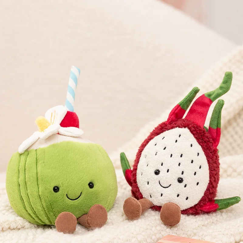 لعبة جوز الهند القطيفة دمى كرتونية لطيفة مرافقة دمى مهدئة للنوم ديكورات رائعة لسطح المكتب دمية مائية ليمونية هدية إبداعية #3