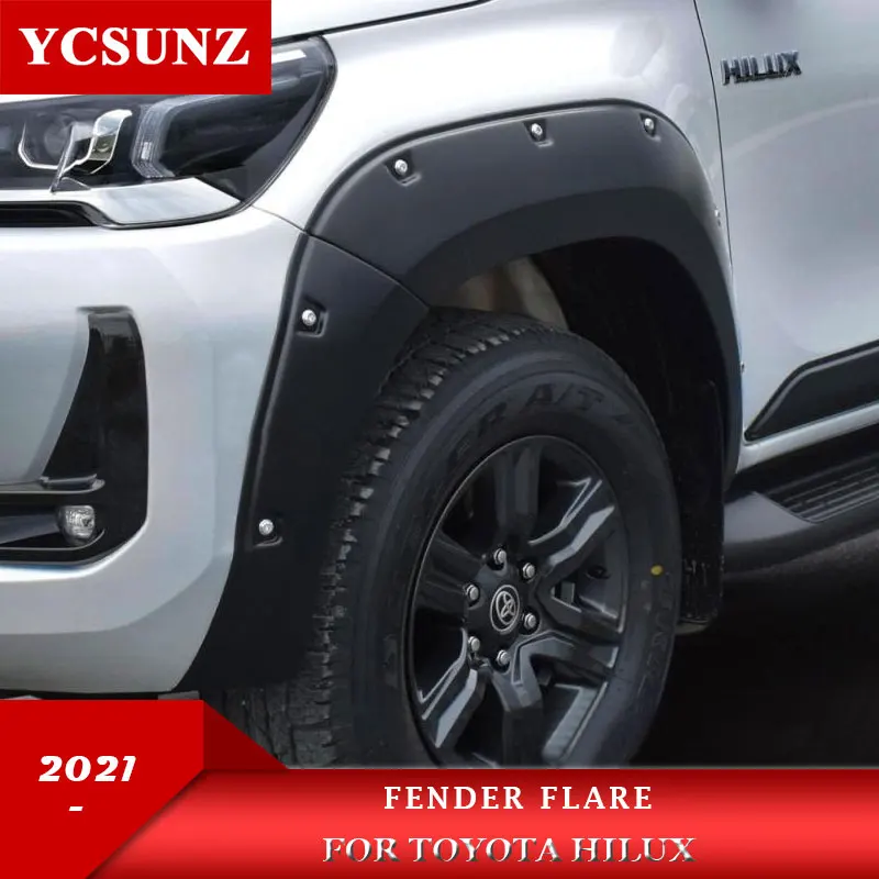 Wheel Arch Fender Flares Mudguards For Toyota Hilux 2021 2022 4x2 Double Cabin Accessories Ycsunz