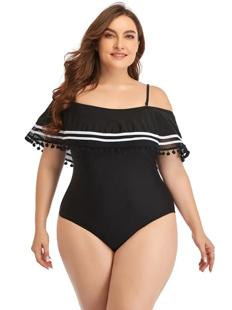 L-4XL Übergröße Hochgeschnittener Bikini Damen Push-Up Große Größen Badeanzug Sommer Mujer Große Größen Bauchkontrolle Bademode Bikini-Sets