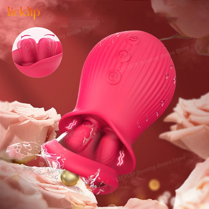 LICKLIP Licking Sucking Vibrator With 2 Suction Cups Female Sucker Stimulator For Clitoral Nipple Orgasm Sex Toys For Women 18+