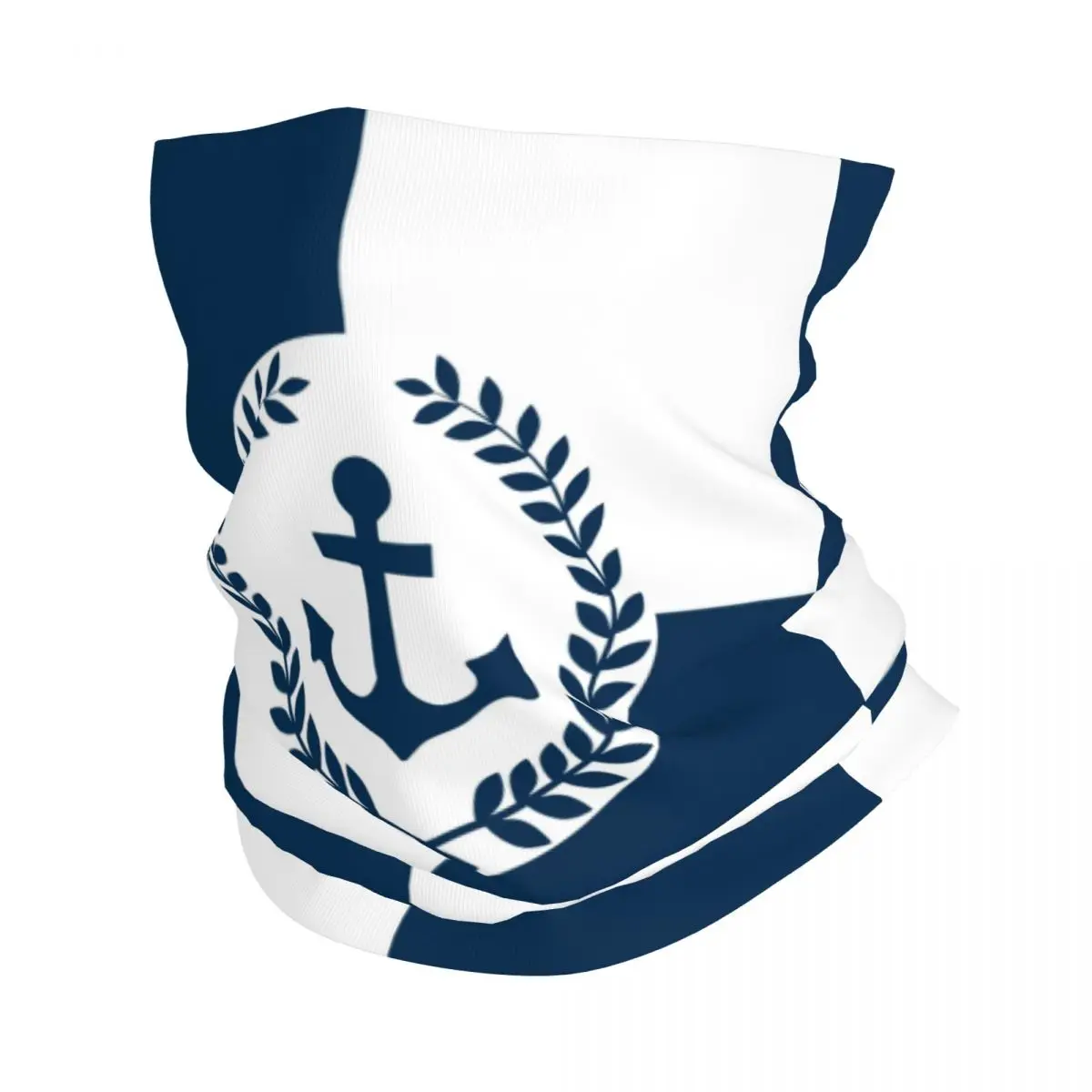 Nautical Design Bandana Neck Cover Printed Navy Blue Anchor Mask Scarf Multi-use Cycling Scarf Outdoor Sports Unisex Adult