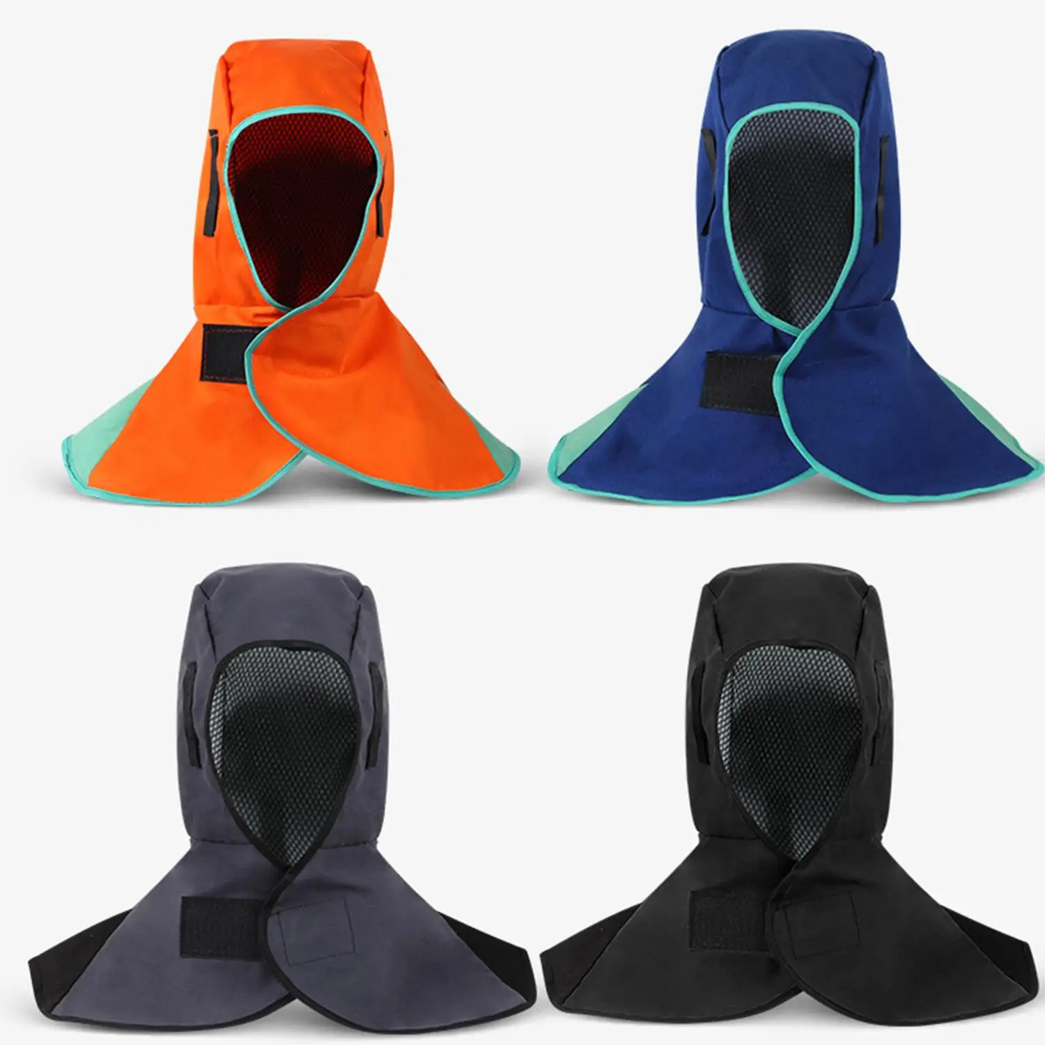 Welding Helmet Full Protective Welding Hood Washable Breathable Welding Neck Cover Flame-Retardant Protective Welding Cap