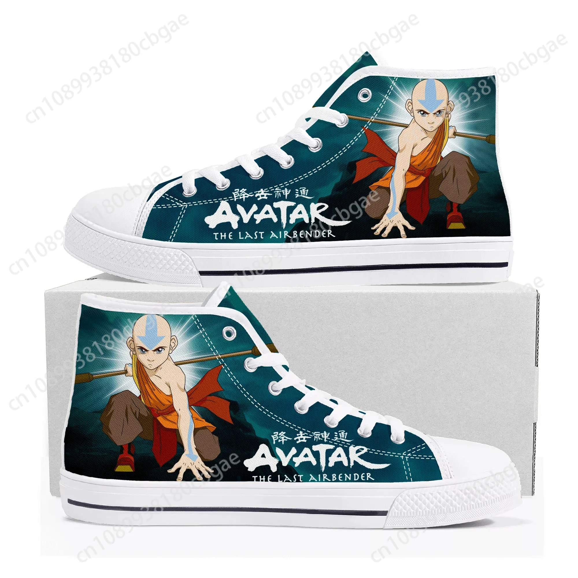 Hot Avatar The Last Airbender hoge top sneakers hoge kwaliteit heren dames tiener canvas sneaker casual paar schoenen aangepaste schoen