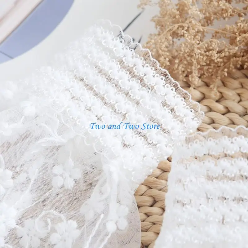 

HX6F Embroidery Flower Lace Trim Arm Sleeves Wrist Cuffs False Decorative Sleeves For Women Casual and Formal Event Clothing