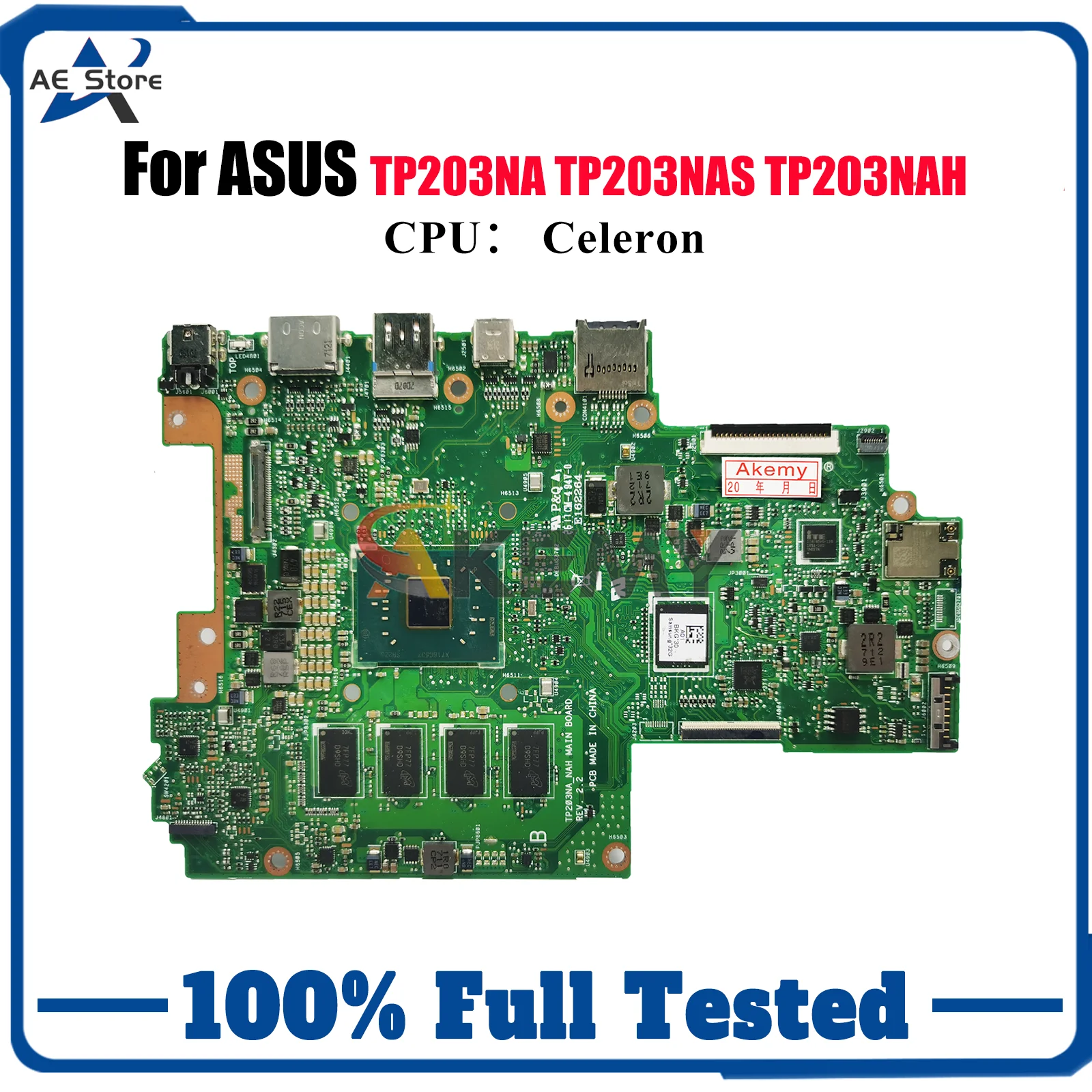 

TP203NA Laptop Motherboard For ASUS VivoBook Flip TP203NAH TP203NA TP203N TP203NAS Mainboard With Celeron CPU 100% tests OK stk