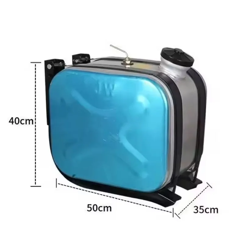 Customized square aluminum fuel tank for tractor parking warm air, size 50 cm long × 42 cm wide × 35 cm high