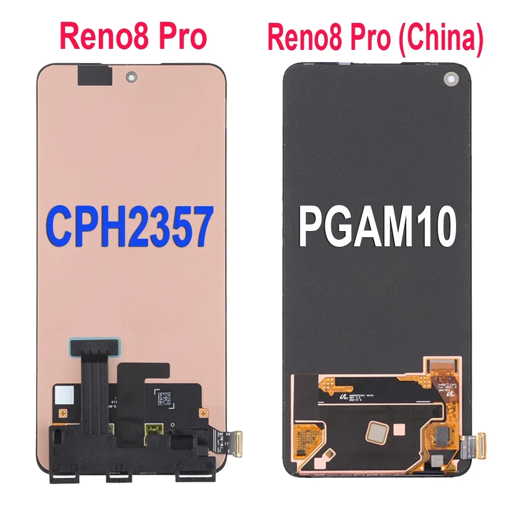 AMOLED For OPPO Reno8 Pro PGAM10 CPH2357 LCD Display Touch Screen Digitizer Assembly For OPPO Reno 8 Pro LCD