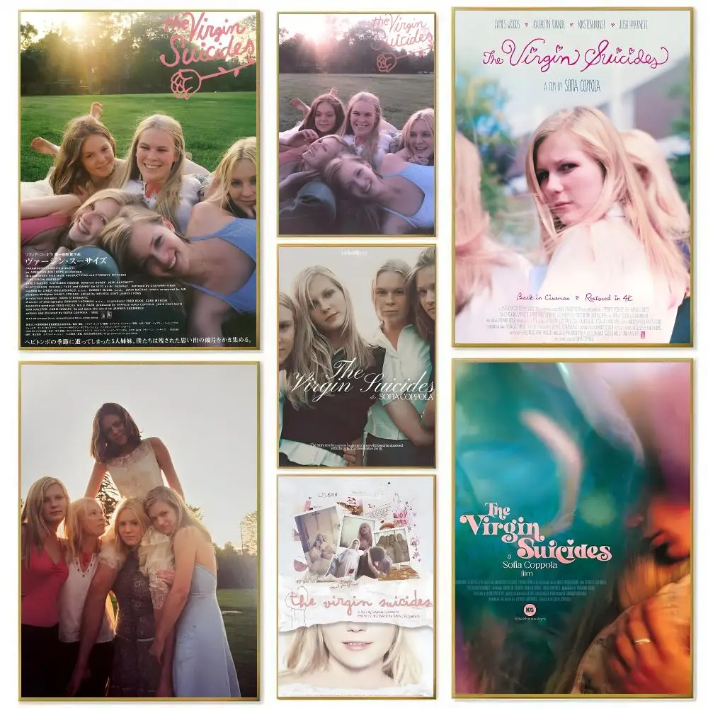 The V-Virgin Suicides Horror Movies Poster High-definition Art Sticker Self Adhesive Waterproof Home Decoration For Living Room