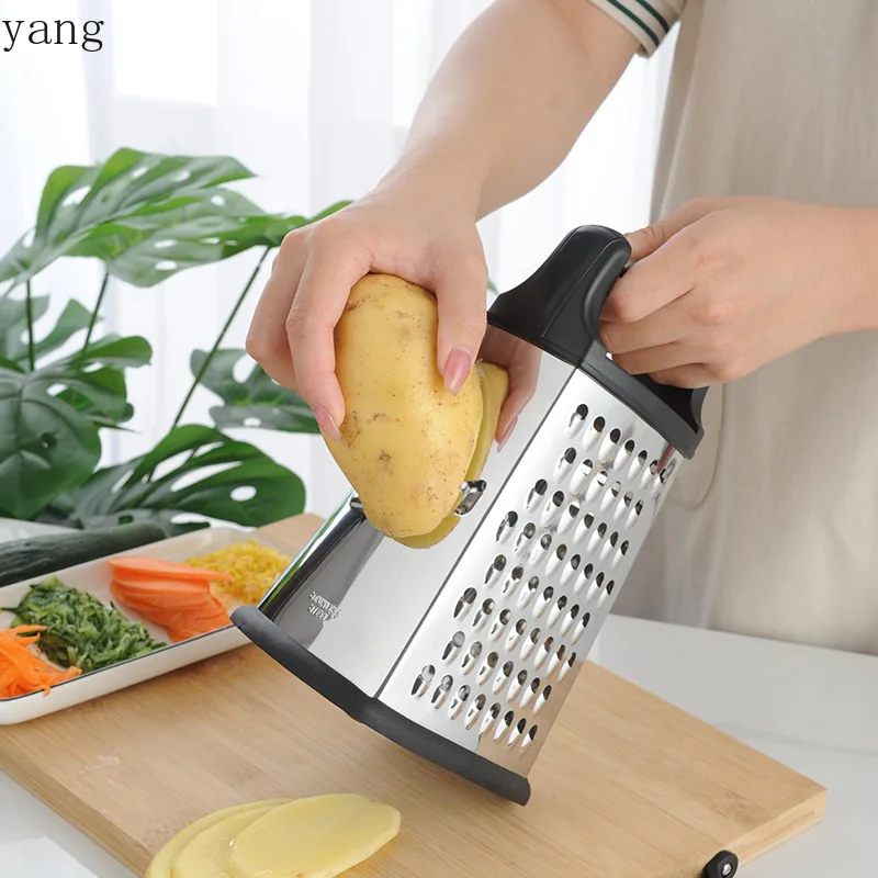 LMM kitchen gadgets four-sided grater potato grater with base box