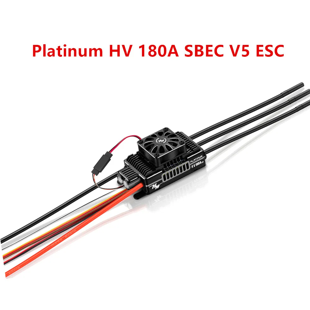 

Hobbywing Platinum HV 180A SBEC V5 Brushless ESC 6-14S for 550-700 Class Electric RC Helicopter / Fixed-wing