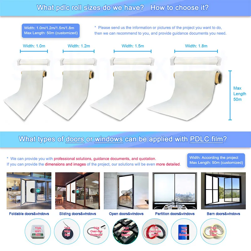 Super Transparent Pdlc Smart Film Switchable SelfAdhesive Smart Pdlc Film Office Electric Window Tint Ultra Clear PDLC Film Roll