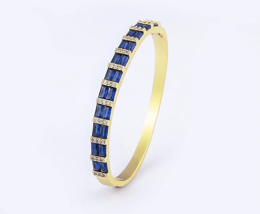 Nidin Neue Luxus Geometrische Zirkon Armband Armreifen Frauen Rosa Grün Blau Kristall Manschette Elegante Hochzeit Erklärung Schmuck – Detail 14
