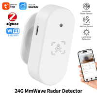 Tuya WiFi ZigBee Smart Human Presence Sensor 24G MmWave Radar Detector with Light Sensor Security Protection Motion Sensor