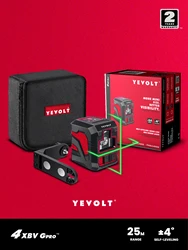 YEVOLT YVGLL4XS2B1 Green 2-Line Cross Line Laser Level with Magnetic Mount High Visibility Self-Leveling Indoor&Outdoor Tools