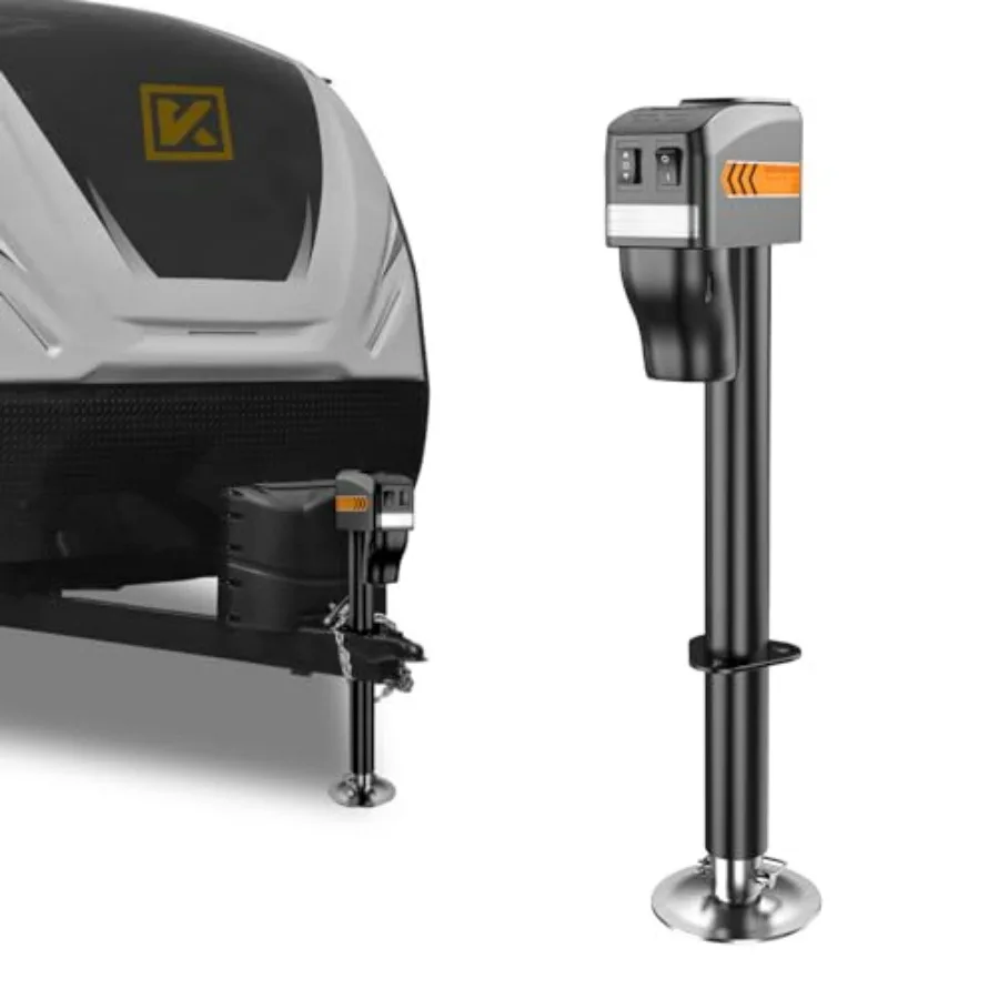 

Electric Trailer Jack 7500LB 12V DC Hard Wiring A-Frame Tongue Jack Waterproof 9.84-33.85 for Travel Trailer RV Black