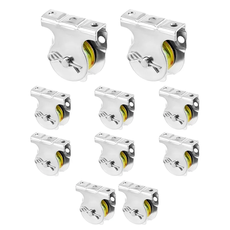 

ABJN-Wall Mount Pulleys(10Pcs), Ceiling Mount Single Pulley V-Groove Hardware Accessories For 1-1/2", For 3/8" Wire Or Rope