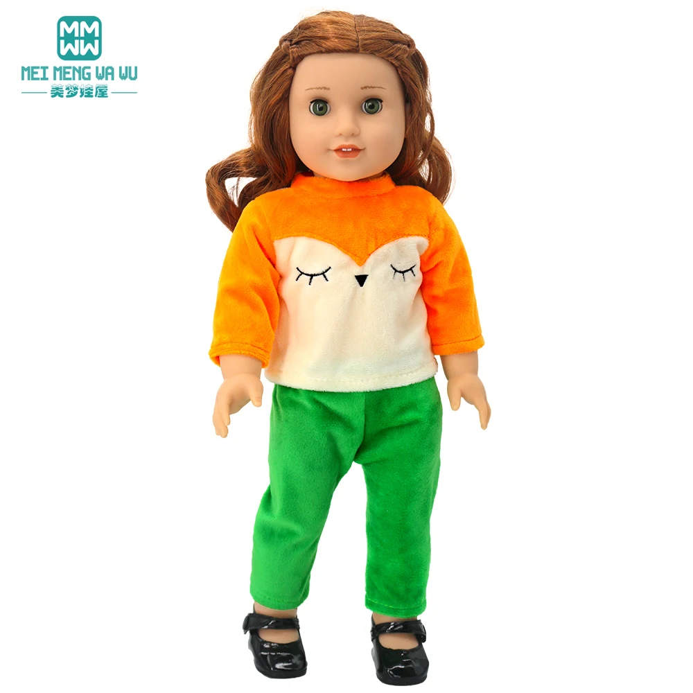 Puppe Kleidung Fit 45cm Spielzeug Amerikanische Puppe Mode Cartoon Gaze Kleid Hemd Hosen Schuhe Mädchen Geschenke – Detail 23