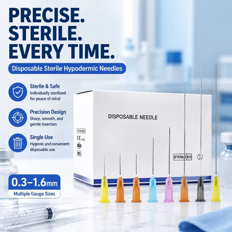 

Sterile Disposable Injection Needles Multiple Sizes 0.3 0.5 0.6 0.7mm Medical Grade Sharp Tip Single Use Skin Puncture Tools