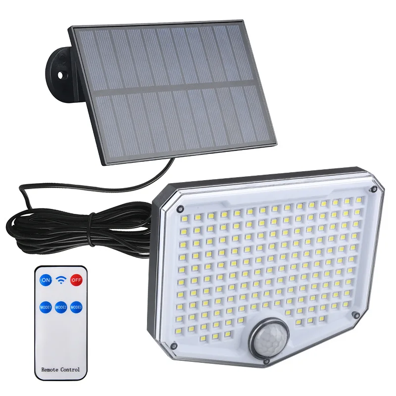 

153 LED COB Outdoor Solar Light with Motion Sensor Remote Control Waterproof for Garage Security Wall Light