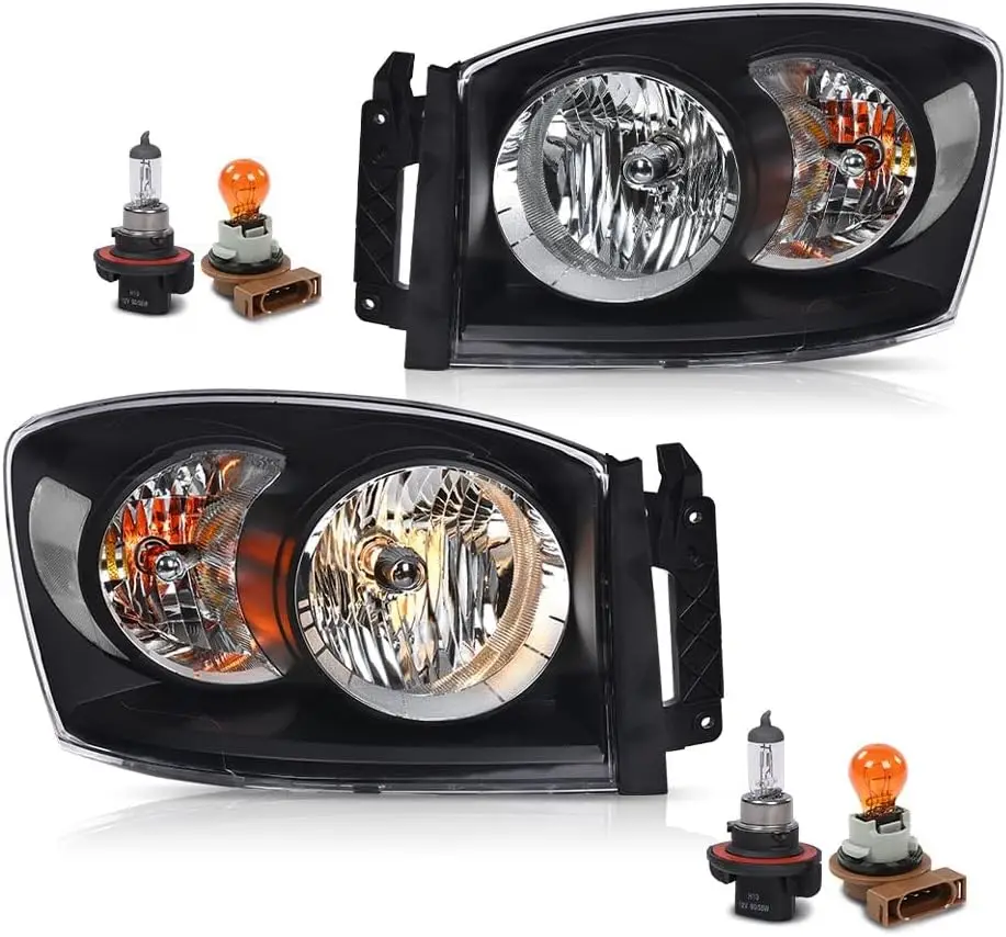 

Пара фар с лампочками, совместимые с Dodge Ram 1500 2006-2008 / подходят для Dodge Ram 2500 3500 2006-2009 68003125AD, 68003124AD, CH25