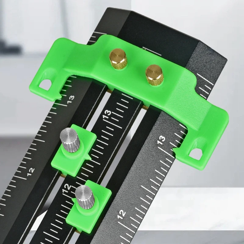 T-Shaped Double Line Marking Ruler+Steel Needle/Parallel/Vertical Marking Ruler Hole Scribe Marking Mark Ruler