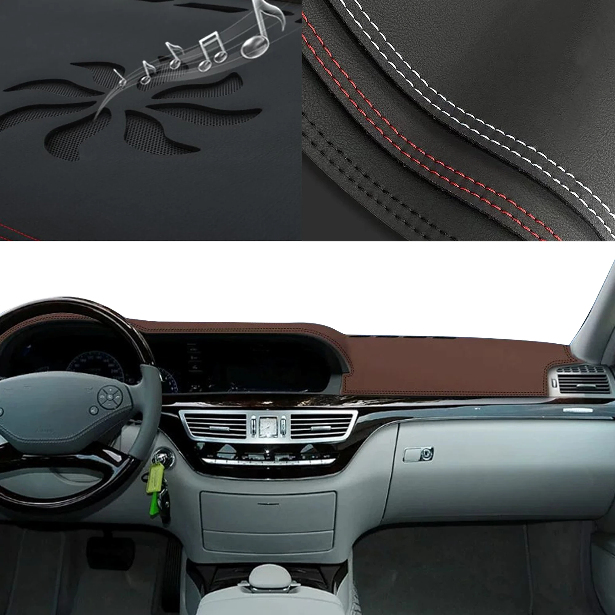 for Mercedes S-Class W221 S-Klasse 2006-2013 S CLASS Special Customized Dashboard Cover Anti‑Glare Pad Dash Mat Accessories