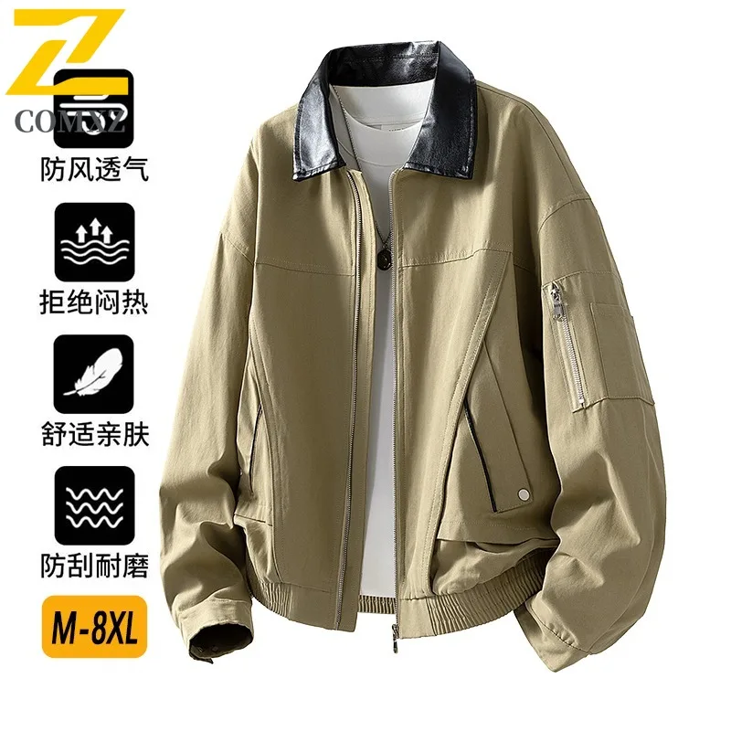 

COMXZ Light Luxury Men Jacket 2025 Casual Notch Collar Camping Lightweight Coats Daily Style Autumn Winter New Garment
