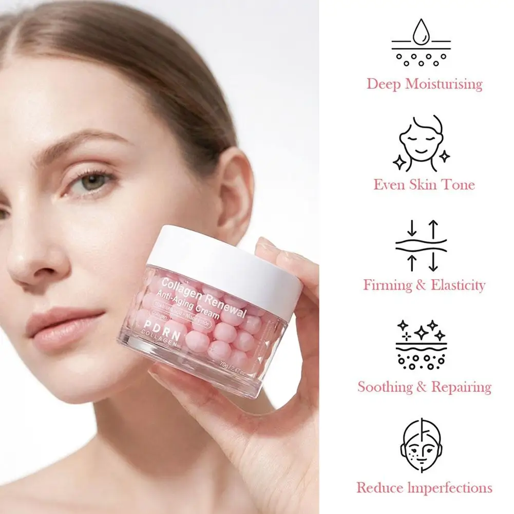1-3PCS PDRN Peptide Collagen Jelly Cream – Anti-Aging Face & Body Moisturizer with Hyaluronic Acid & Niacinamide Women Skincare