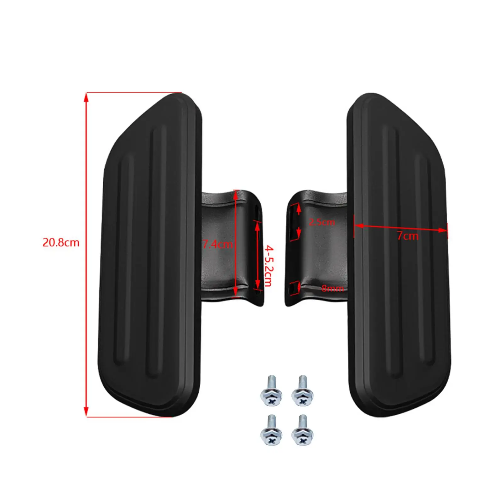 Poggiapiedi da 2 pezzi, pedali anteriori Ebike Pedane antiscivolo in lega di alluminio