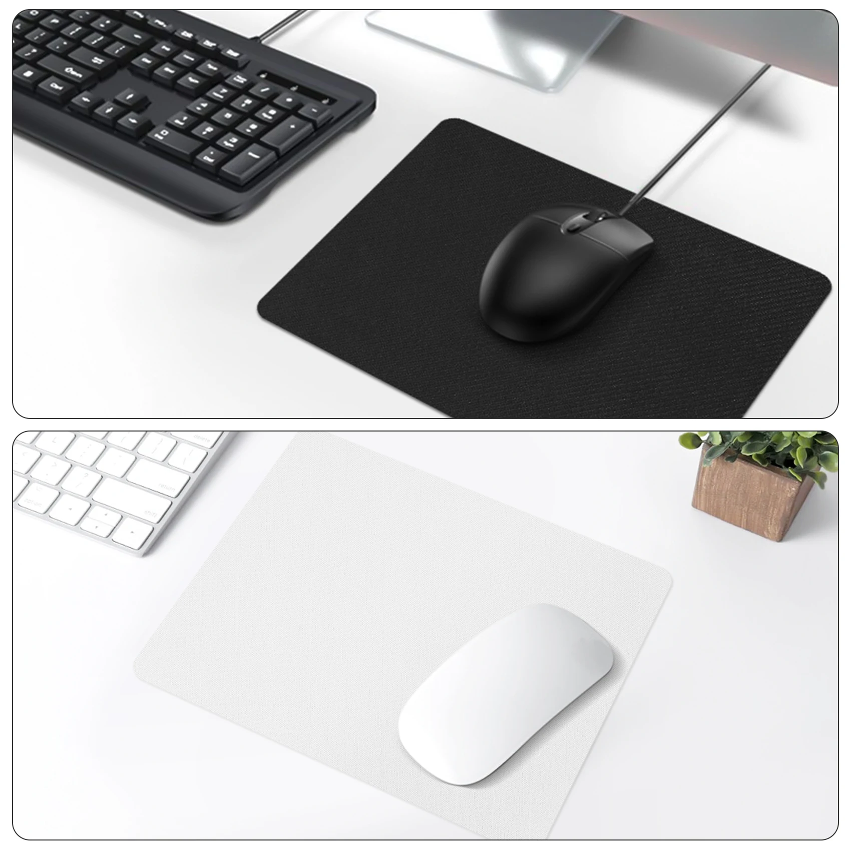 OUVU-10Pcs Mouse Pad em branco para transferência de sublimação, prensa térmica, artesanato de impressão
