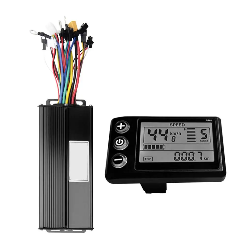 

Комплект дисплея бесщеточного контроллера для электрического велосипедного скутера 36 В, 48 В, 52 В, 35 А, 1500 Вт с экраном S866LCD и 3-режимным управлением двигателем