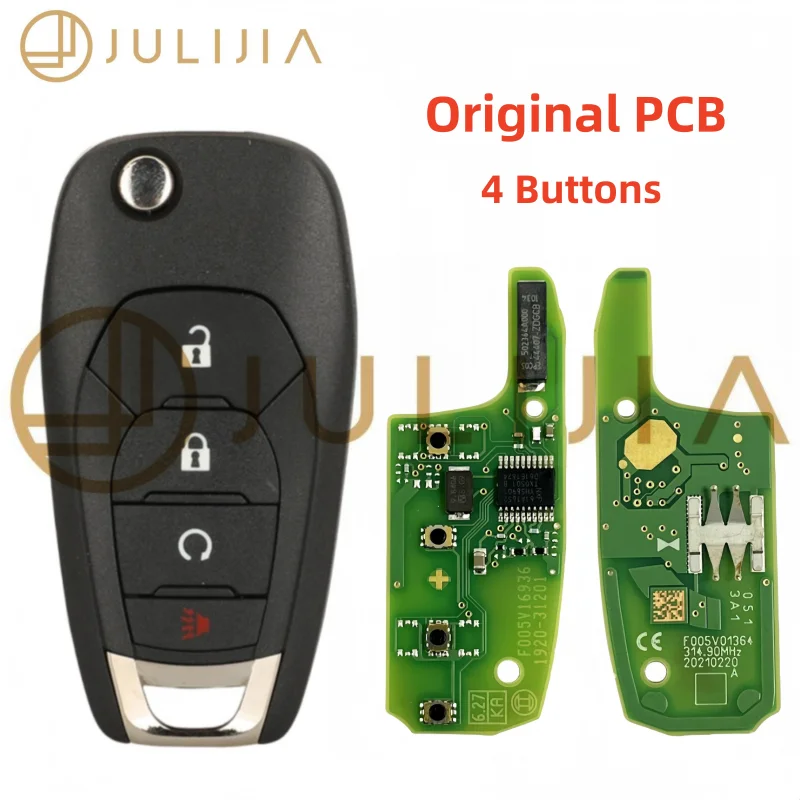 JULIJIA Original 46 Chip Car Remote Key For Chevrolet Avo Cruze XL7 XL8 Trailblazer Onix Tracker Colorado RS Sonic Trax Spark