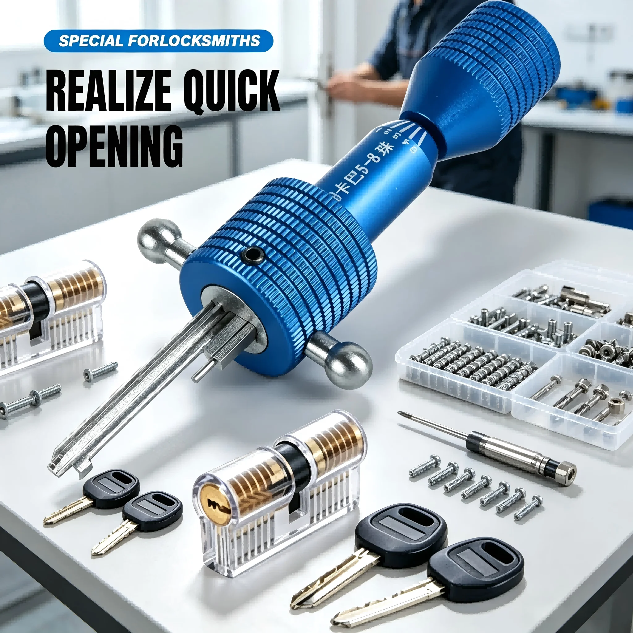 KABA MUL-78 Positive Groove AB Positioning One-Character Key Decoder Tool, Professional Locksmith Lock Pick Opening Tool