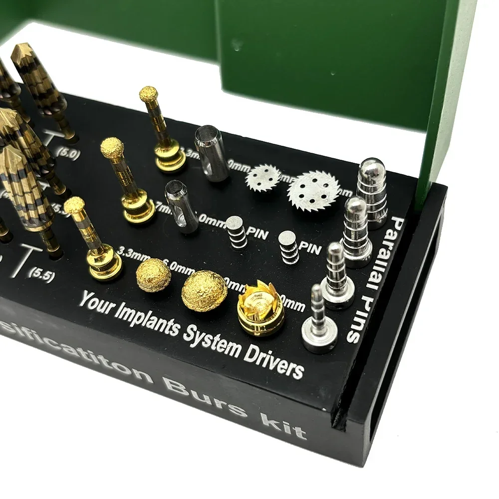 Kit de broca para implante dentário, 29 peças, conjunto de brocas de osseodsificação para expansão de ridge e ferramentas de cirurgia de condensação óssea
