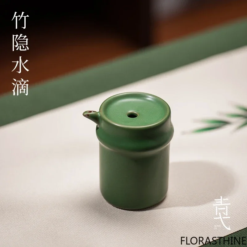 Bamboo Shape Ceramics Calligraphy Water Dropper for Inkstone Traditional Chinese Drawing Painting Four Treasures of the Study