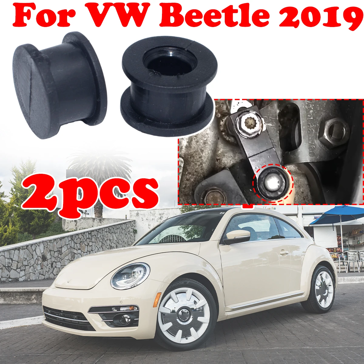 2Pc Automatic Gear Shifter Cable Bushing Connector Gearbox Linkage End Rubber Bush Car Accessories For VW Beetle 2019 Tiguan