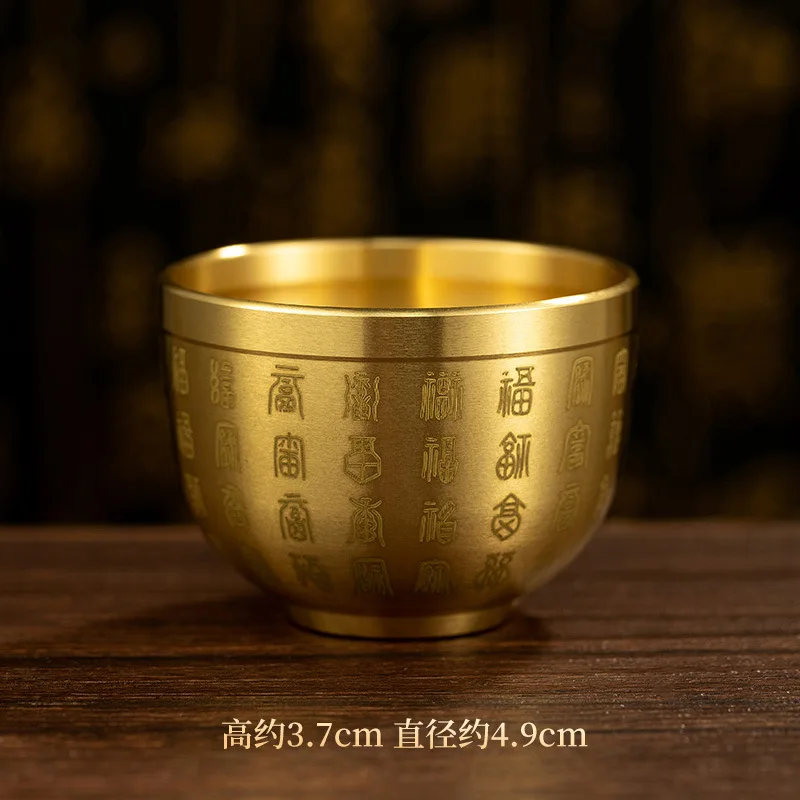 Pure Brass Rice Jar Lucky Baifu Copper Jar Rich Cornucopia Piggy Bank Desktop Ornaments Ashtray Baifu Cup Home Decoration