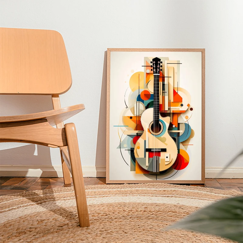 Poster Seni Dinding Kanvas Mus - Musical Instrument Painting ulasan dan harga