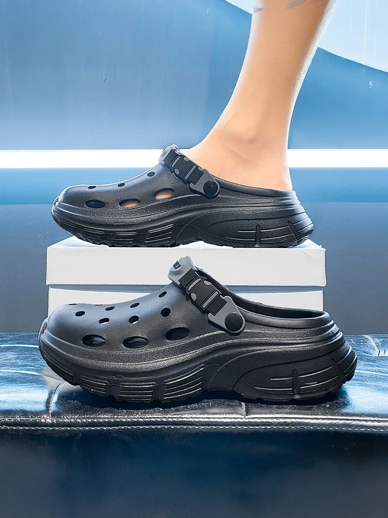 Men's 2026 New Summer Outdoor Wear Anti-Slip Thick Bottom Driving Two-Purpose Beach Slippers Sporty Comfortable EVA Material