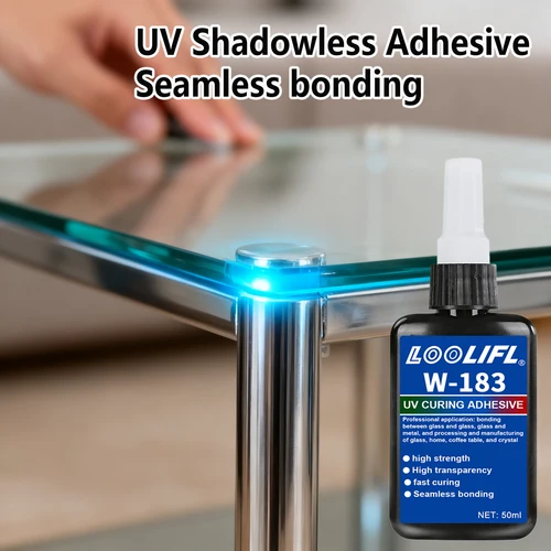 Imagen 2 del producto Pegamento UV con linterna, adecuado para vidrio y acrílico, secado rápido y solidificación fuerte en 5 segundos, reparación manual de bricolaje