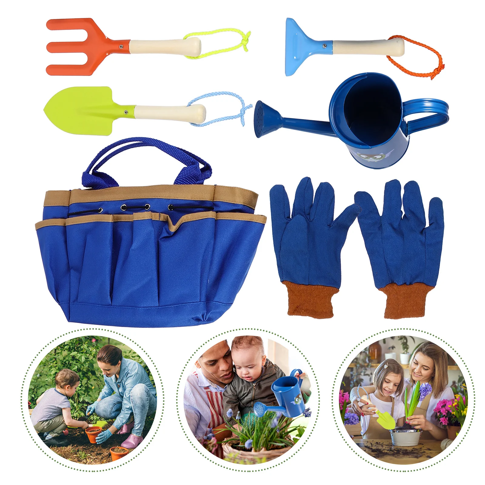 1 مجموعة أدوات حديقة الأطفال عدة متعددة الأغراض زراعة حفر الرمال للشاطئ في الهواء الطلق متعة الكرتون تصميم أدوات البستنة دائم #3
