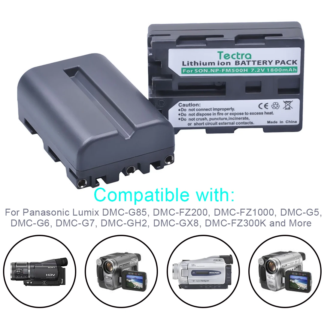 NP-FM500H FM500H Battery + Charger for Sony Alpha a68,a77II,SLT-A57,A58,A65,A100,A350,A450,A550,A580