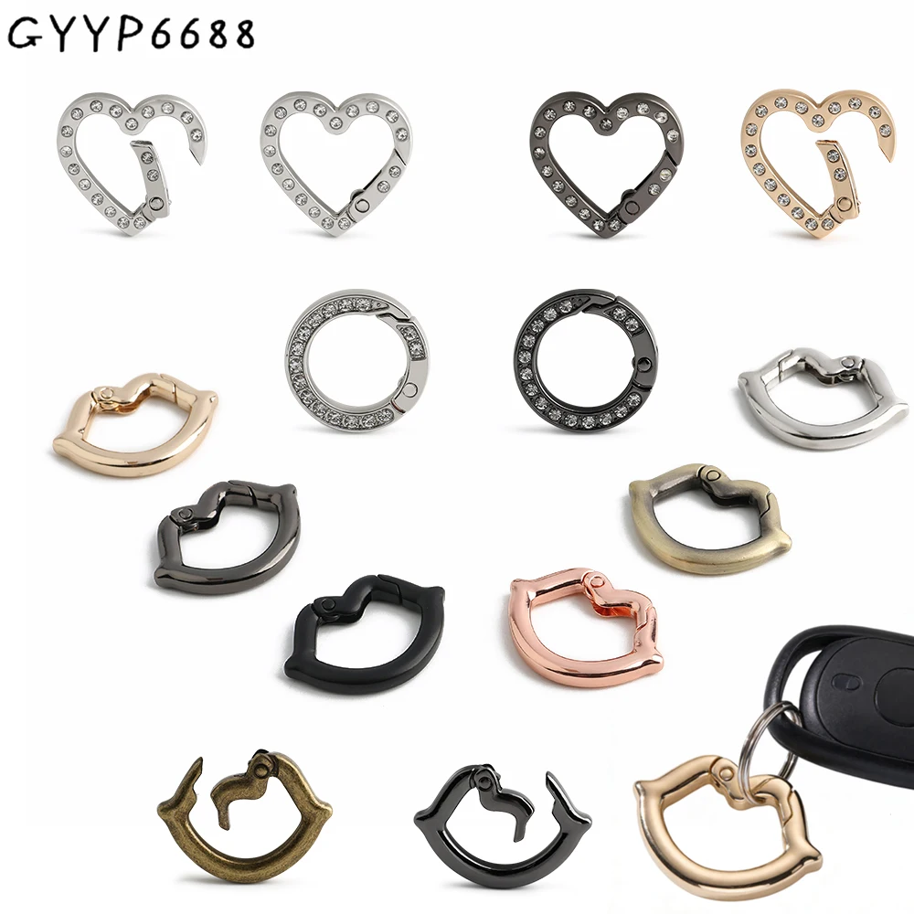 5/20/50PCS Lip/Heart/Round Shape Metal Ring Open Keyring For Keychain Bag Belt Strap Buckle Clasp Clip Connector Accessories