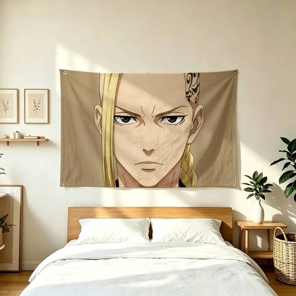 T-Tokyo Revengers K-Ken Ryuguji  Flags for Bedrooms Home Decor Items Outdoor Decors Garage Decoration Flaga
