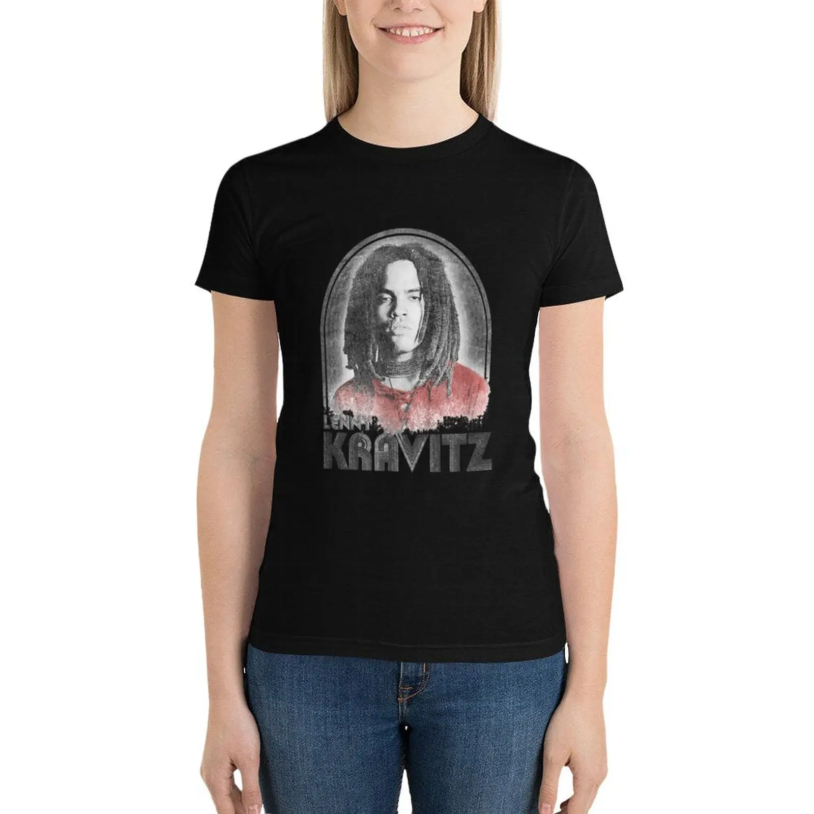 Lenny KravitzRetro Lines T-Shirt summer clothes oversized T-shirts for Women
