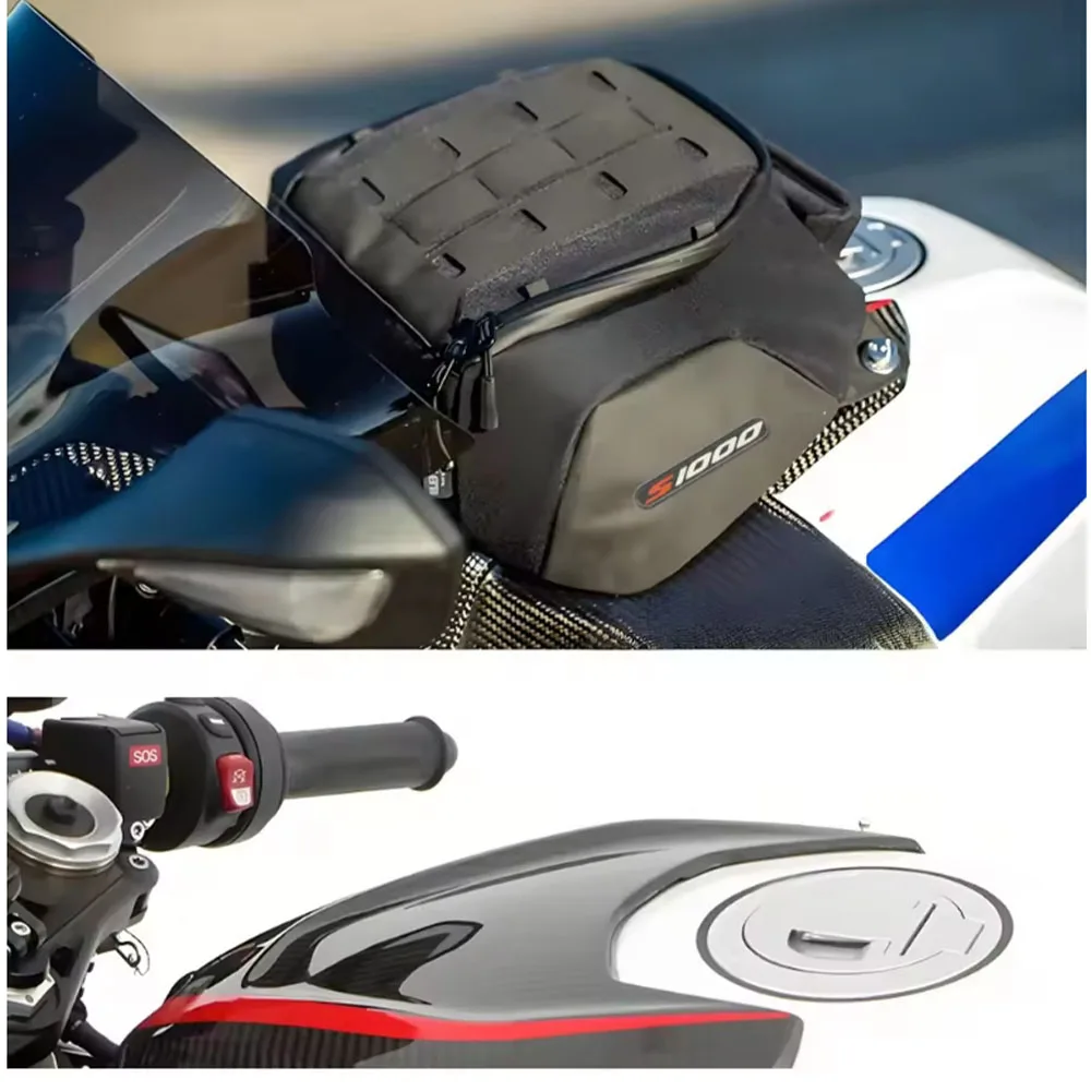 

New Motorbike Universal Tank Bag Portable Card Phone Tool Bag For BMW S1000RR S 1000 RR Fuel Oil Tan 6.5L