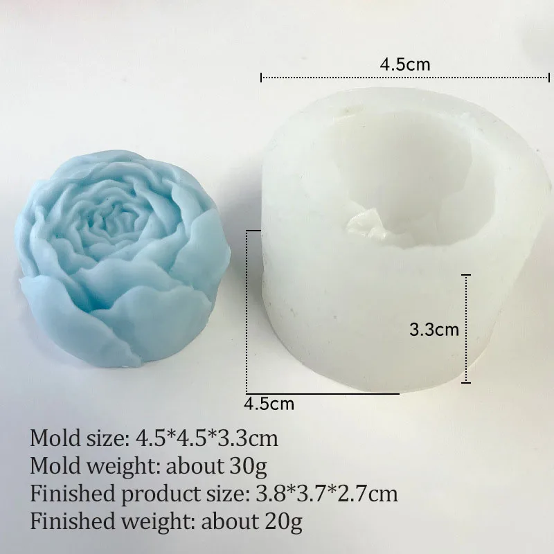 Flower Candle Silicone Mold Casting DIY Rose Decoration Aromatherapy Handmade Soap Plaster Ornament Candle Making Supplies