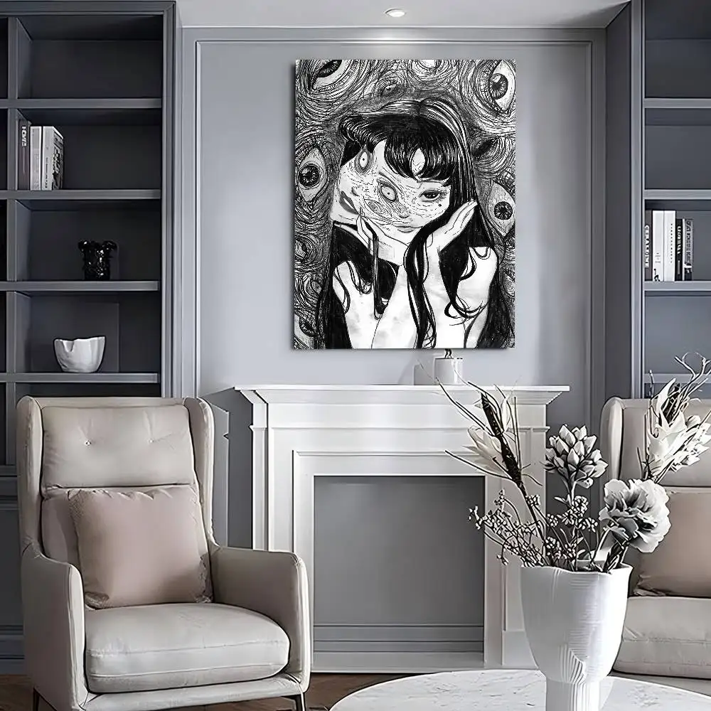 J-Junji Ito T-Tomie ريترو فتاة باردة كلاسيكية خمر الملصقات ورق مقاوم للماء ملصق مقهى بار ديكور المنزل