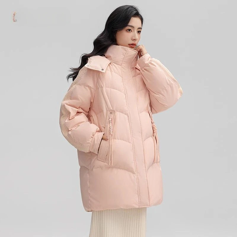 

2023 New Autumn Winter Women Hooded Loose White Duck Down Parka Casual Female Thick Warm Down Coat Snow Jackets Outwear B70