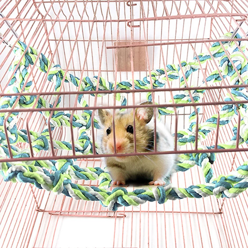 

2 pcs Climbing Birds Hammock Pet Hanging Net For Parrots Durable Rope Pet Hanging Net Bird Cage Accessory Play Tool